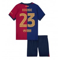 Dres Barcelona Jules Kounde #23 Domaci za djecu 2024-25 Kratak Rukav (+ kratke hlače)